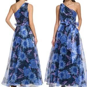 NWT Eliza J
Women's One-Shoulder Bow-Sash
Floral Gown size 10 blue